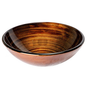 Eden Bath EB_GS72 Brown and Gold Rings Glass Vessel Sink