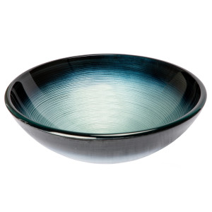 Eden Bath EB_GS73 Silver and Blue Rings Glass Vessel Sink