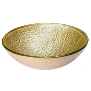 Eden Bath EB_GS74 Champagne Embossed Round Glass Vessel Sink