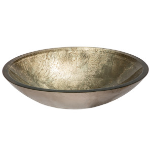 Eden Bath EB_GS76 Champagne Foil Oval Glass Vessel Sink