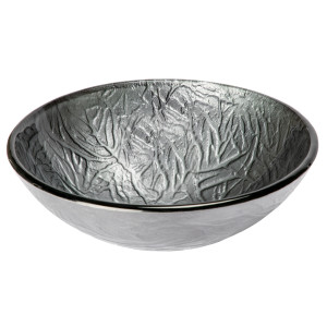 Eden Bath EB_GS77 Silver Embossed Round Glass Vessel Sink