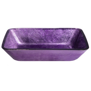 Eden Bath EB_GS78 Rectangular Purple Foil Glass Vessel Sink