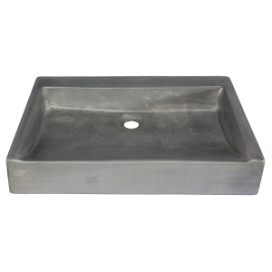 Eden Bath EB_N006DG Rectangular Sloped Concrete Vessel Sink - Dark Gray