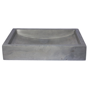 Eden Bath EB_N008DG 22-in. Shallow Wave Concrete Vessel Sink - Dark Gray
