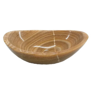 Eden Bath EB_S005BO-P Stone Canoe Single Bowl Sink In Polished Brown Onyx