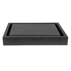 Eden Bath EB_S006LS-H Rectangular Infinity Pool Sink In Honed Lava Stone