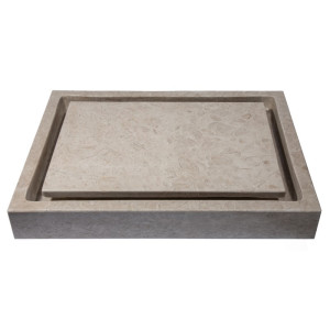 Eden Bath EB_S006PG-P Rectangular Infinity Pool Sink - Penny Grey Marble