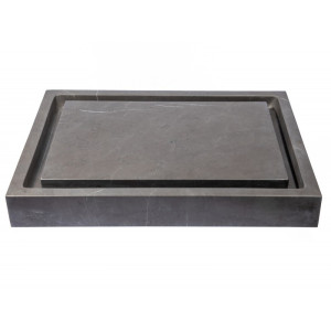Eden Bath EB_S006PI-H Rectangular Infinity Pool Sink - Pietra Grey Marble