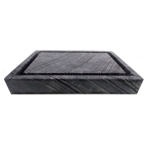 Eden Bath EB_S006WB-P Rectangular Infinity Pool Sink In Wooden Black Marble