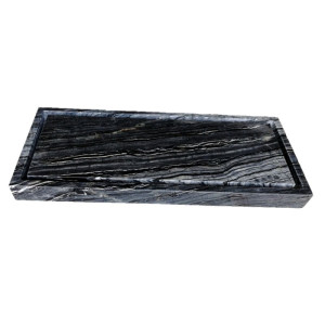 Eden Bath EB_S006WB-XL Rectangular Trough Infinity Pool Sink - Wooden Black Marb