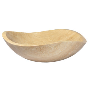 Eden Bath EB_S032BT-P Unique Beige Travertine Freeform Bathroom Vessel Sink