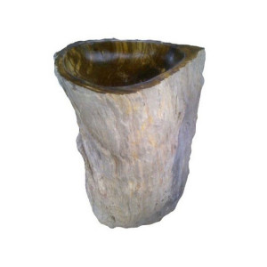 Eden Bath EB_S033PW-P Natural Stone Pedestal Bathroom Sink In Petrified Wood