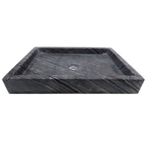 Eden Bath EB_S040WB-P Rectangular Vessel Sink In Wooden Black Marble