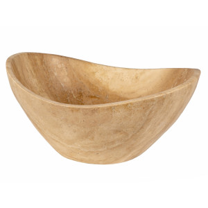 Eden Bath EB_S043BT-P Small Canoe Beige Travertine Vessel Sink