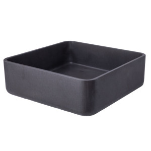 Eden Bath EB_S046LS-H Thin Lip Square Vessel Sink in Black Lava Stone