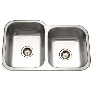 Houzer EC-3208SR-1 Undermount Stainless Steel Kitchen Sink With Small Bowl Right