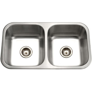 Houzer ED-3108-1 Elite Series Undermount Stainless 50/50 Double Kitchen Sink