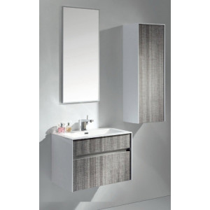 Eviva EVVN12-36ASH Ashy Wall Mount Bathroom Vanity High Gloss Ash Gray with White Integrated Sink
