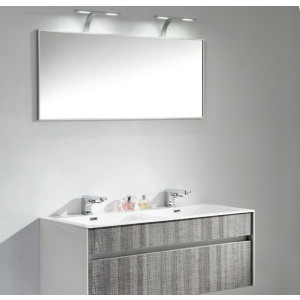Eviva EVVN12-48ASH Ashy Wall Mount Bathroom Vanity High Gloss Ash Gray with White Integrated Sink