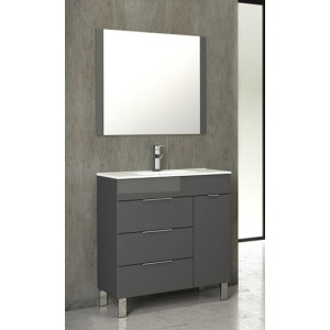 Eviva EVVN530-28 Geminis® 28 Inch Modern Bathroom Vanity with White Integrated Porcelain Sink