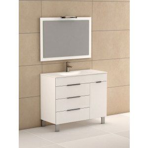 Eviva EVVN530-39 Geminis® 39 Inch Modern Bathroom Vanity with White Integrated Porcelain Sink