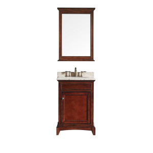 Eviva EVVN709-24 Elite Stamford® 24 Inch Wood Bath Vanity Set with Double OG Crema Marfil Marble Top