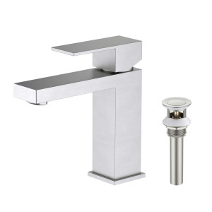 KIBI F202BN Single Handle Bathroom Sink Faucet with Pop Up Drain
