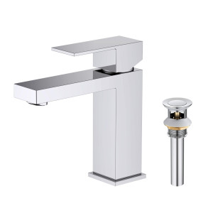 KIBI F202CH Single Handle Bathroom Sink Faucet with Pop Up Drain