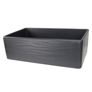 Nantucket FCFS3320S-Waves 33 Inch Farmhouse Fireclay Sink with Waves Apron