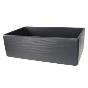 Nantucket FCFS3320S-Waves 33 Inch Farmhouse Fireclay Sink with Waves Apron