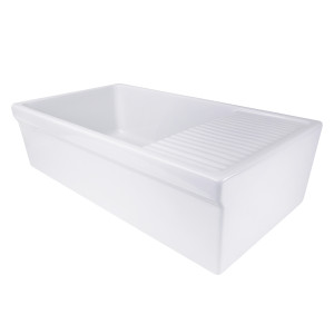 Nantucket Sinks FCFS36-DB Italian Farmhouse Sink with Built-In Drainboard