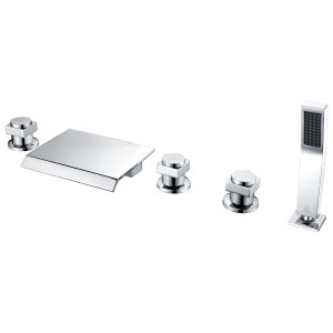 ANZZI FR-AZ044CH Guaira Waterfall Deck Mount Roman Tub Faucet In Chrome