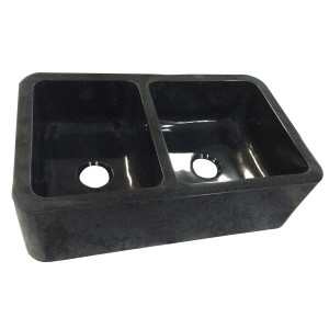 Barclay FSGDB4502-GPBL Aubrey 36” Double Bowl Farmer Sink – Polished Black