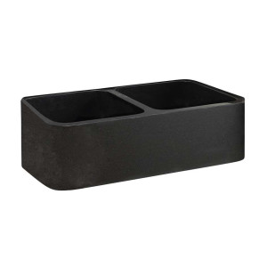Barclay FSGDB4536-GPBL Atlanta 36 Inch Granite Farmer Sink – Polished Black
