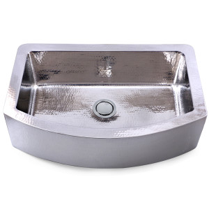 Nantucket FSSH3322 33 Inch Hand Hammered Stailess Steel Farmhouse Apron Sink
