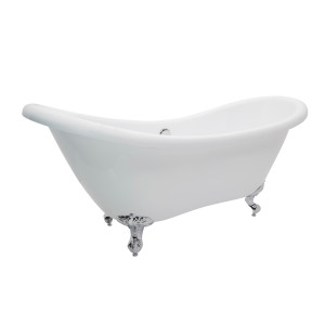 ANZZI FT-AZ082 Aegis 5.7 ft. Center Drain Claw Foot Bathtub In Glossy White