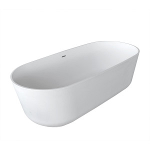 ANZZI FT-AZ511 Sabbia Man-Made Stone Freestanding Bathtub in Matte White