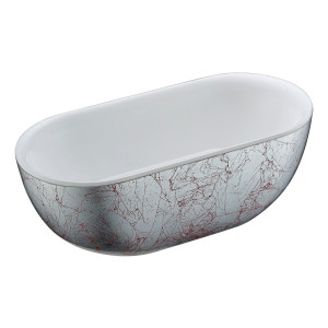 ANZZI FT-AZ524 Knight Series 6 ft. Freestanding Bathtub in Crimson Snow