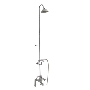 Barclay 4062-MC Tub Filler w/ Diverter, Hand Shower, Riser & Cross Handles