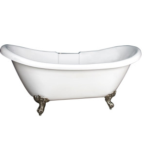 Barclay ATDSTD69R-WH 69 Inch Bathtub With Imperial Feet and No Faucet Holes