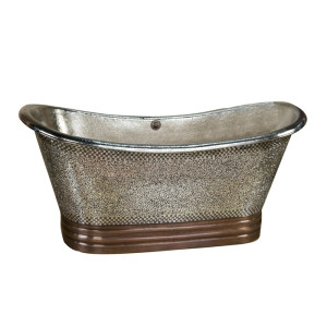 Barclay COTDSN71B-MN 71 Inch Copper Slipper Bathtub With Mosaic Exterior 