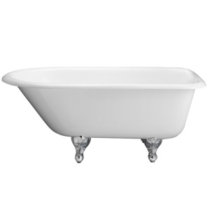 Barclay CTR67-WH 67 In. Bathtub With 3-3/8 Inch Wall Holes Ball & Claw Feet