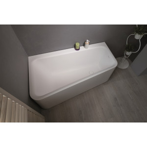 Aquatica Jane-Wht-Std Jane Rectangular Solid Surface Corner Bathtub In White