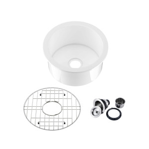 KIBI K2-S19RO Crater 19″ Undermounted Kitchen Fireclay Sink
