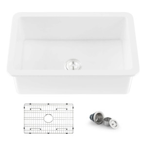 KIBI K2-S30 Landis 30″ Fireclay Kitchen Undermount Sink Single Bowl