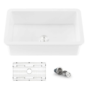 KIBI K2-S32 Landis 32″ Fireclay Kitchen Undermount Sink Single Bowl