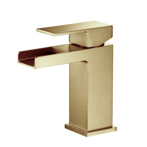 KIBI KBF1004BG Waterfall Single Handle Bathroom Vanity Sink Faucet