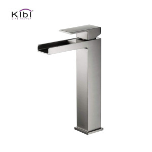 KIBI KBF1005BN Waterfall Single Handle Bathroom Vessel Sink Faucet