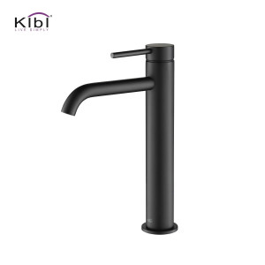 KIBI KBF1009MB Circular Single Handle Bathroom Vessel Sink Faucet