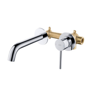 KIBI KBF1023CH Circular Single Handle Wall Mounted Bathroom Sink Faucet